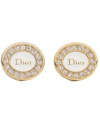 Dior - Logo Crystal Stud Earrings - Lyst