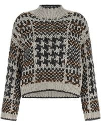 Brunello Cucinelli - Sequin Embellished Mock Neck Sweater - Lyst