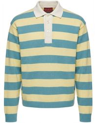Gucci - Striped Knitted Polo Shirt - Lyst