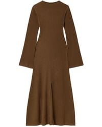 LeKasha - Logan Ribbed Organic Cashmere Midi Dress - Lyst