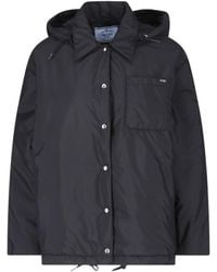 Prada - Button-Up Hooded Jacket - Lyst