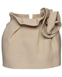 Magda Butrym - Linen Flower-Detail Mini Skirt - Lyst