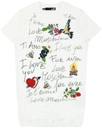 Moschino - Printed Round-Neck Short-Sleeved Dress - Lyst