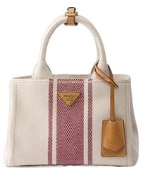 Prada - Jardinière Small Cotton Canvas Bag - Lyst