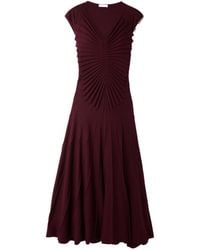 Alaïa - Alaïa V-Neck Pleated Sleeveless Dress - Lyst