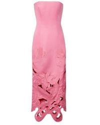 Leo - Rayna Floral-Appliqué Bustier Gown - Lyst
