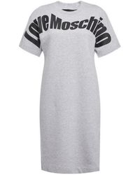 Moschino - Logo Printed Round-Neck T-Shirt Dress - Lyst