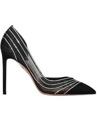 Aquazzura - Dream Girl Crystal-Embellished Heeled Pumps - Lyst