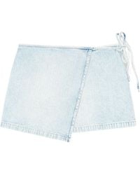 DIESEL - De-Lem Denim Wrap Mini Skirt - Lyst