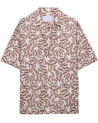 Prada - Cotton-Silk Short-Sleeve Bowling Shirt - Lyst