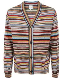 Paul Smith - Signature Stripe V-Neck Cardigan - Lyst