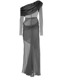 Christopher Esber - Asymmetric Sheer Silk Maxi Dress - Lyst