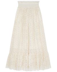 Gucci - Broderie Anglaise Flared Hem Skirt - Lyst