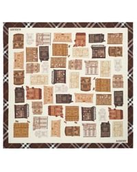 Burberry - Storefront-Print Silk Scarf - Lyst