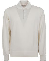 Brunello Cucinelli - Long-Sleeved Buttoned Polo Shirt - Lyst