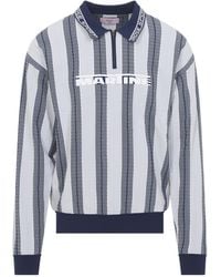 Martine Rose - Long-Sleeved Striped Polo Shirt - Lyst