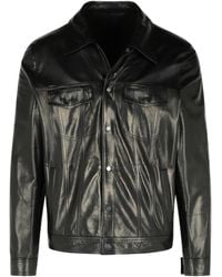 Salvatore Santoro - Press Stud Leather Shirt Jacket - Lyst