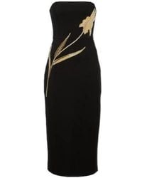 STAUD - Brooke Embellished Strapless Midi Dress - Lyst