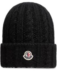 Moncler - Logo Patch Knit Beanie - Lyst