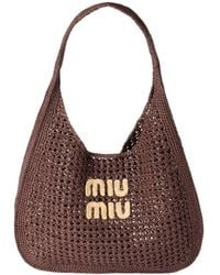 Miu Miu - Logo Appliquéd Top Handle Bag - Lyst