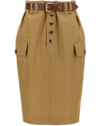 Saint Laurent - Slit Waist Skirt Belt Loops - Lyst