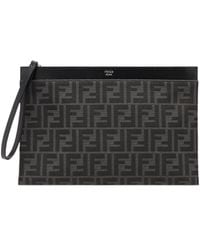 Fendi - Ff Medium Flat Pouch - Lyst