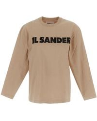 Jil Sander - Logo Printed Long-Sleeved T-Shirt - Lyst