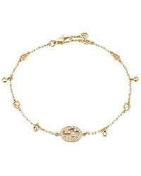 Gucci - Interlocking Diamond 18K Bracelet - Lyst
