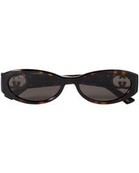 Gucci - Eyewear Oval Logo-Detail Sunglasses - Lyst