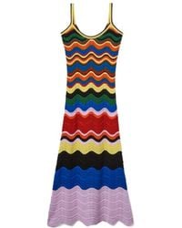 La DoubleJ - Wave-Pattern Knitted Maxi Dress - Lyst