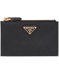 Prada - Saffiano Zipped Cardholder - Lyst