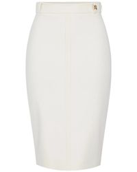 Elisabetta Franchi - Front Pleated Midi Skirt - Lyst