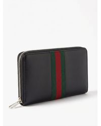 Gucci - Web Trademark Zip Around Wallet - Lyst