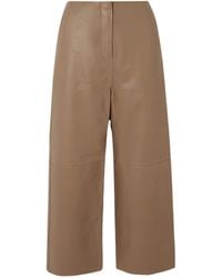TOTEME - Panelled Flared Leather Trousers - Lyst