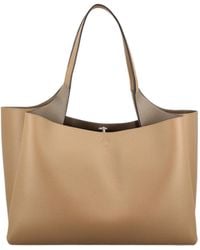 Tod's - Medium Logo-Embossed Pebbled-Leather Shoulder Bag - Lyst