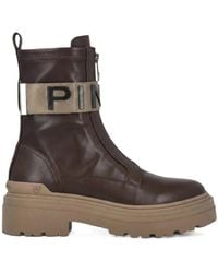 Pinko - Logo Detailed Zipped Ankle Boots - Lyst