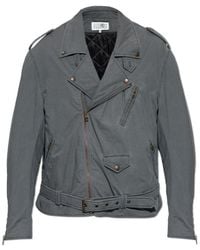 MM6 by Maison Margiela - Belted Zip-Up Biker Jacket - Lyst