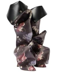 Y. Project - Snap 100 Floral Leather Knee-High Boots - Lyst