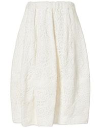 Comme des Garçons - Pleated Crocheted Cotton Midi Skirt - Lyst