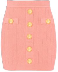 Balmain - Button Embellished Knitted Skirt - Lyst