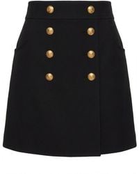 Gucci - Logo Engraved Buttons Mini Skirt - Lyst