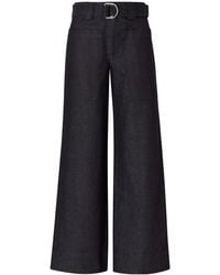 Proenza Schouler - Lina Belted Stretch-Cotton Twill Wide-Leg Pants - Lyst