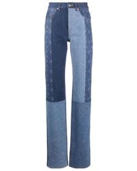 Marine Serre - Monogram Straight-Leg Patchwork Jeans - Lyst