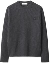 Maison Kitsuné - Maison Kitsuné Fox Head Ribbed Knitted Sweater - Lyst