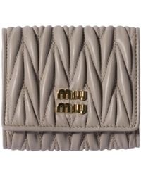 Miu Miu - Small Matelassé Nappa Leather Wallet - Lyst