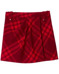 Burberry - Plaid Pleated Mini Skirt - Lyst