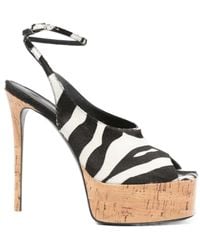 The Attico - Ornella Zebra-Print Platform Sandals - Lyst