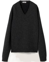 Miu Miu - Long-Sleeved V-Neck Knitted Jumper - Lyst