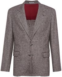 Brunello Cucinelli - Houndstooth Single Breasted Blazer - Lyst