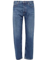 Off-White c/o Virgil Abloh - Logo Patch Straight Leg Jeans - Lyst